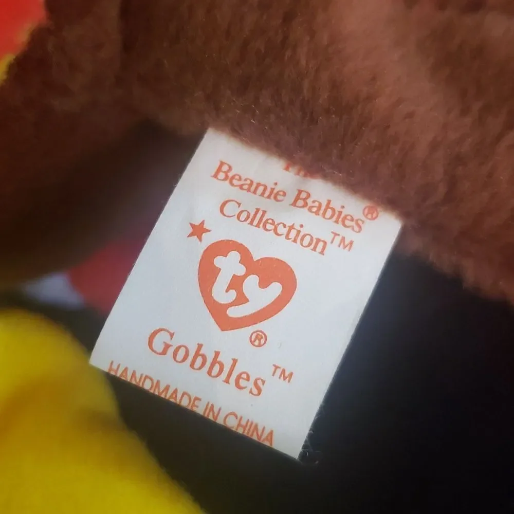 Vintage 1996 Ty Beanie Baby GOBBLES the Turkey